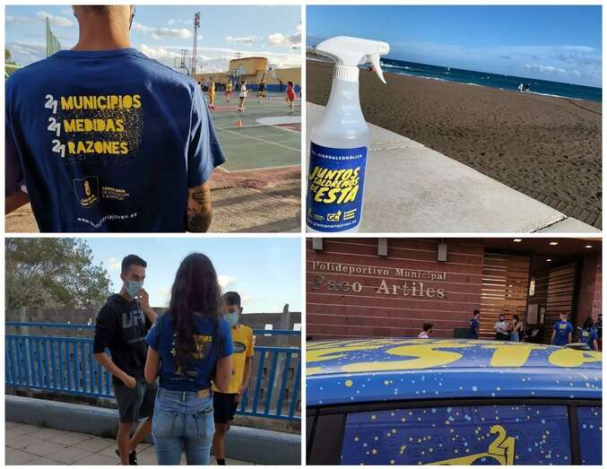 Un monitor de la campaña en las instalaciones deportivas de Narea/TA.